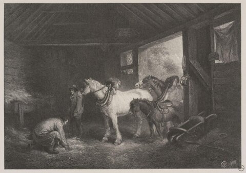 Horses in a Stable