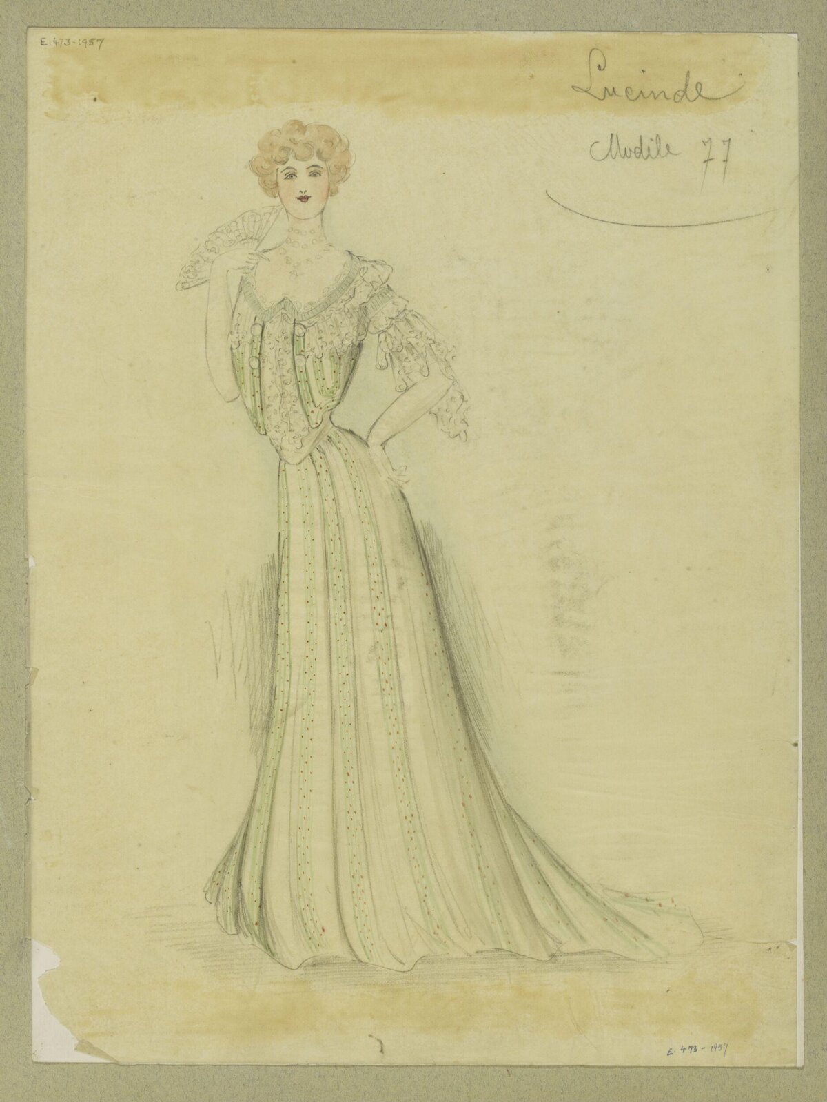 Edwardian Women's Dress Fashion Sketch
