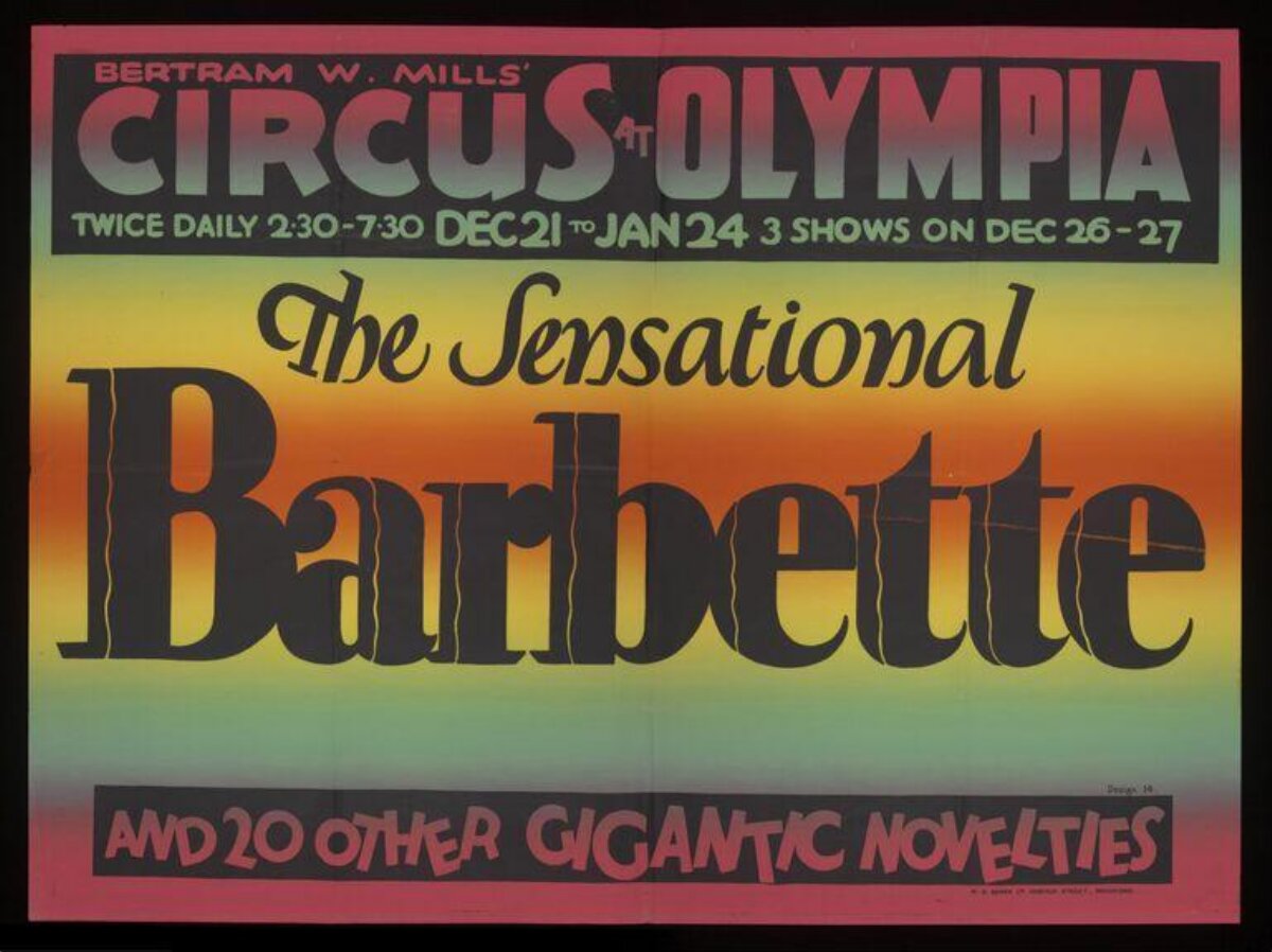 Bertram Mills Circus Barbette Show Poster