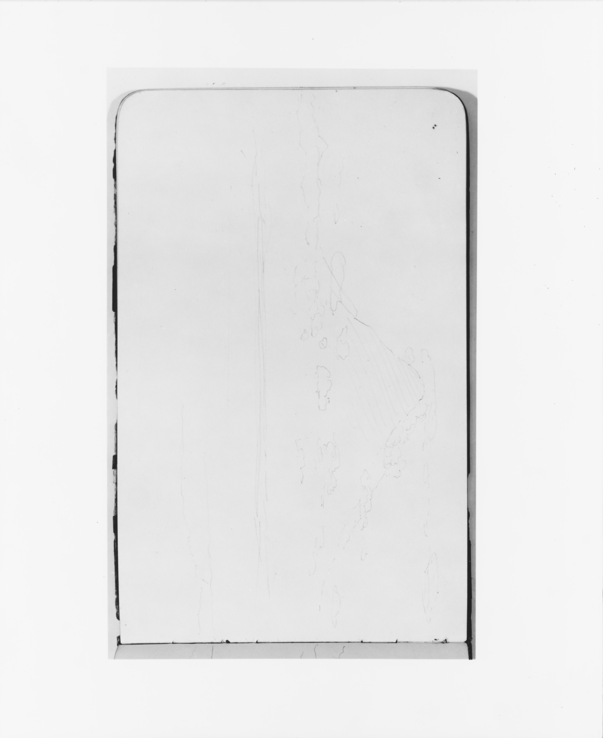 Faint Sketch on Blank Notebook Page
