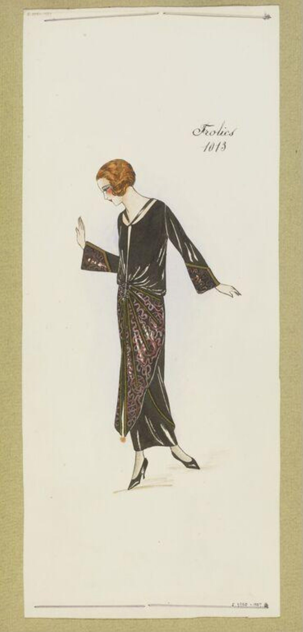 1920s Flapper Fashion Design Sketch