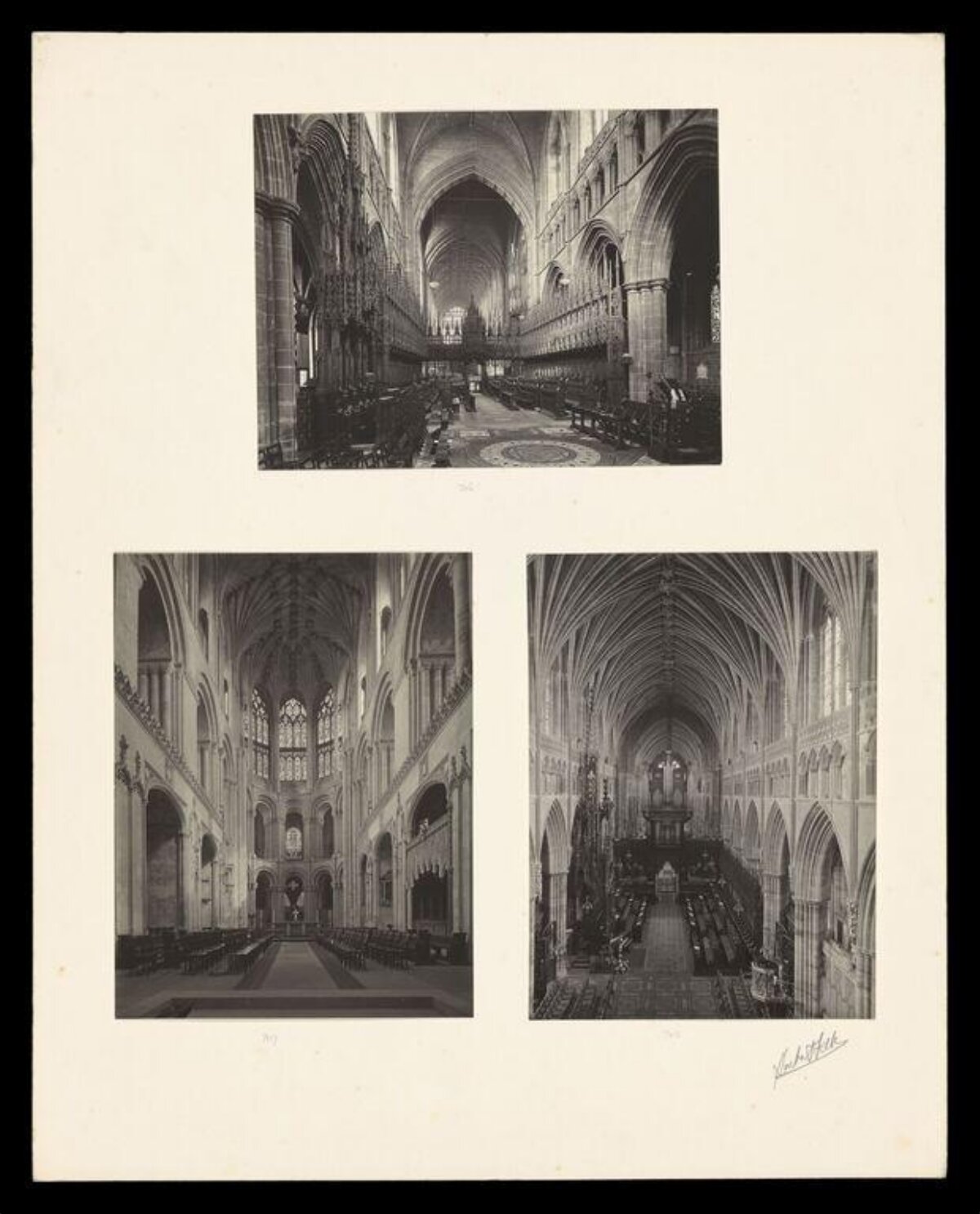 Three Vintage Cathedral Interior Photos