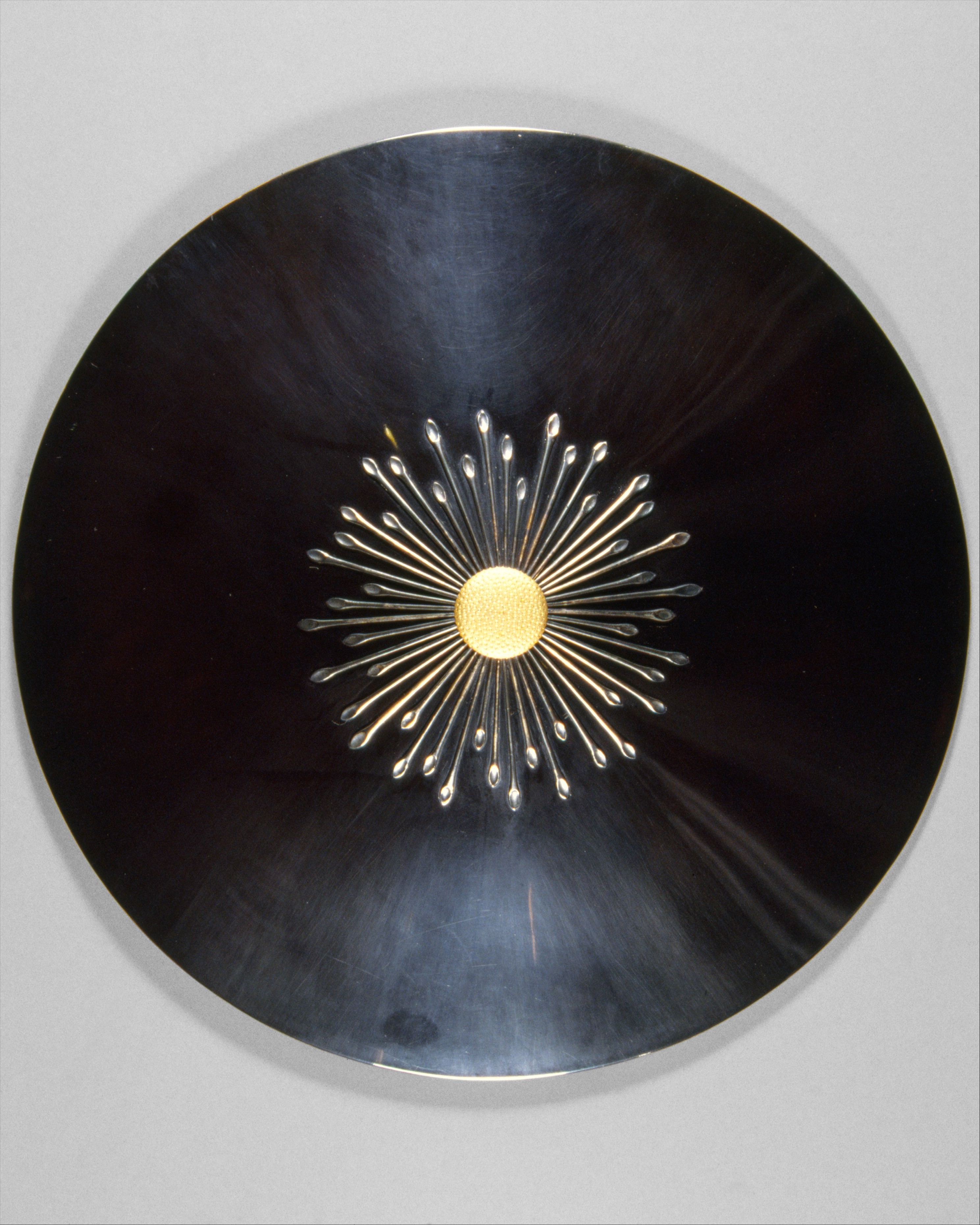 Black Sunburst Motif Decorative Plate