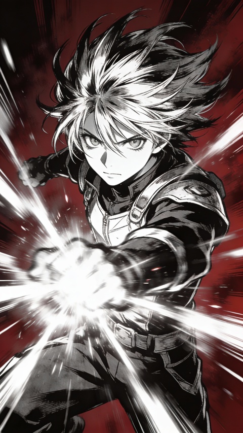Anime Hero Charging Energy Attack