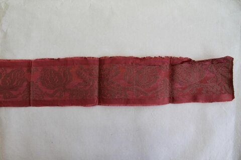 Red Patterned Antique Textile Strip