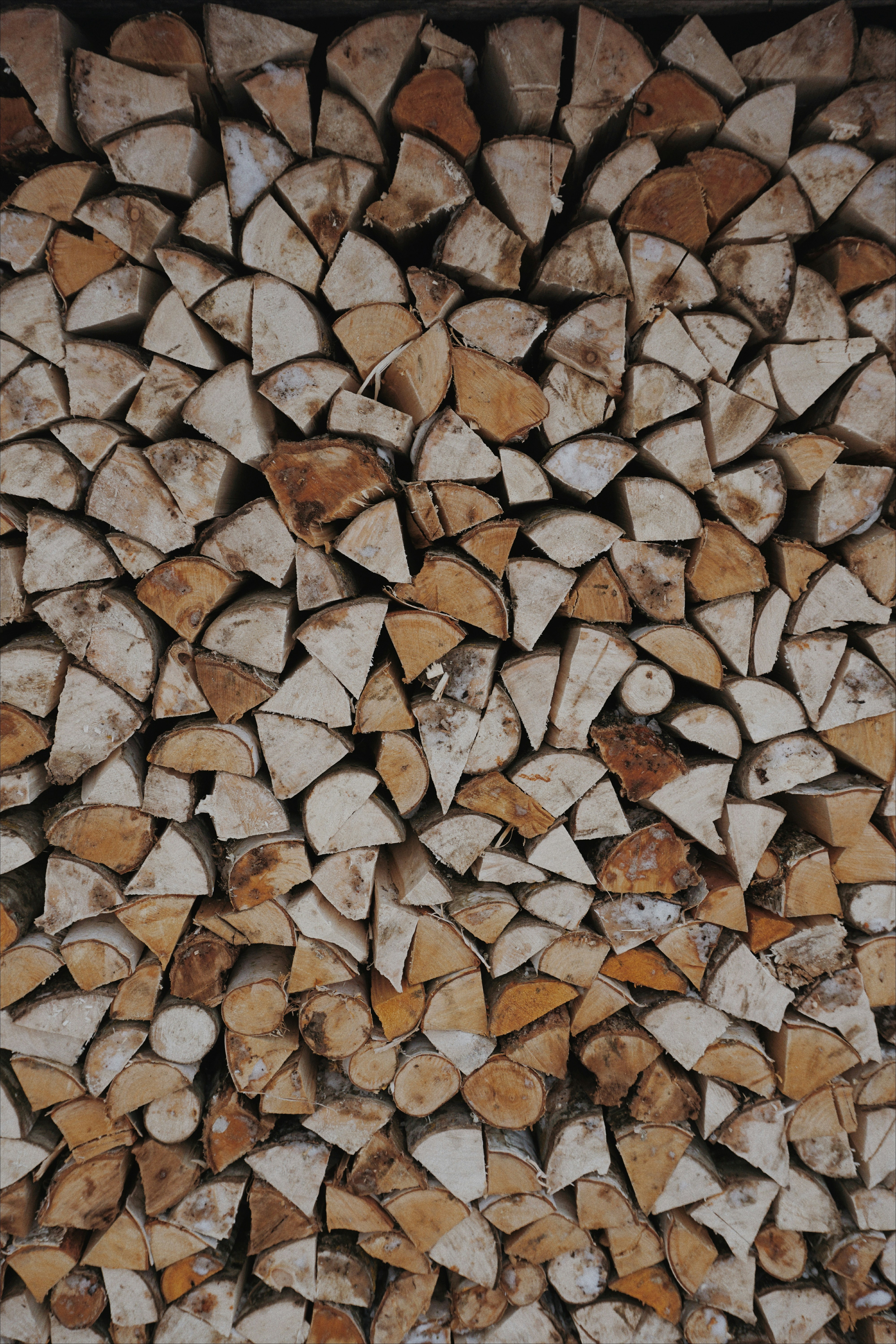 Stacked Chopped Firewood