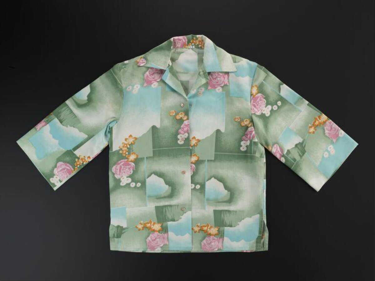 Green Floral Print Button Up Shirt