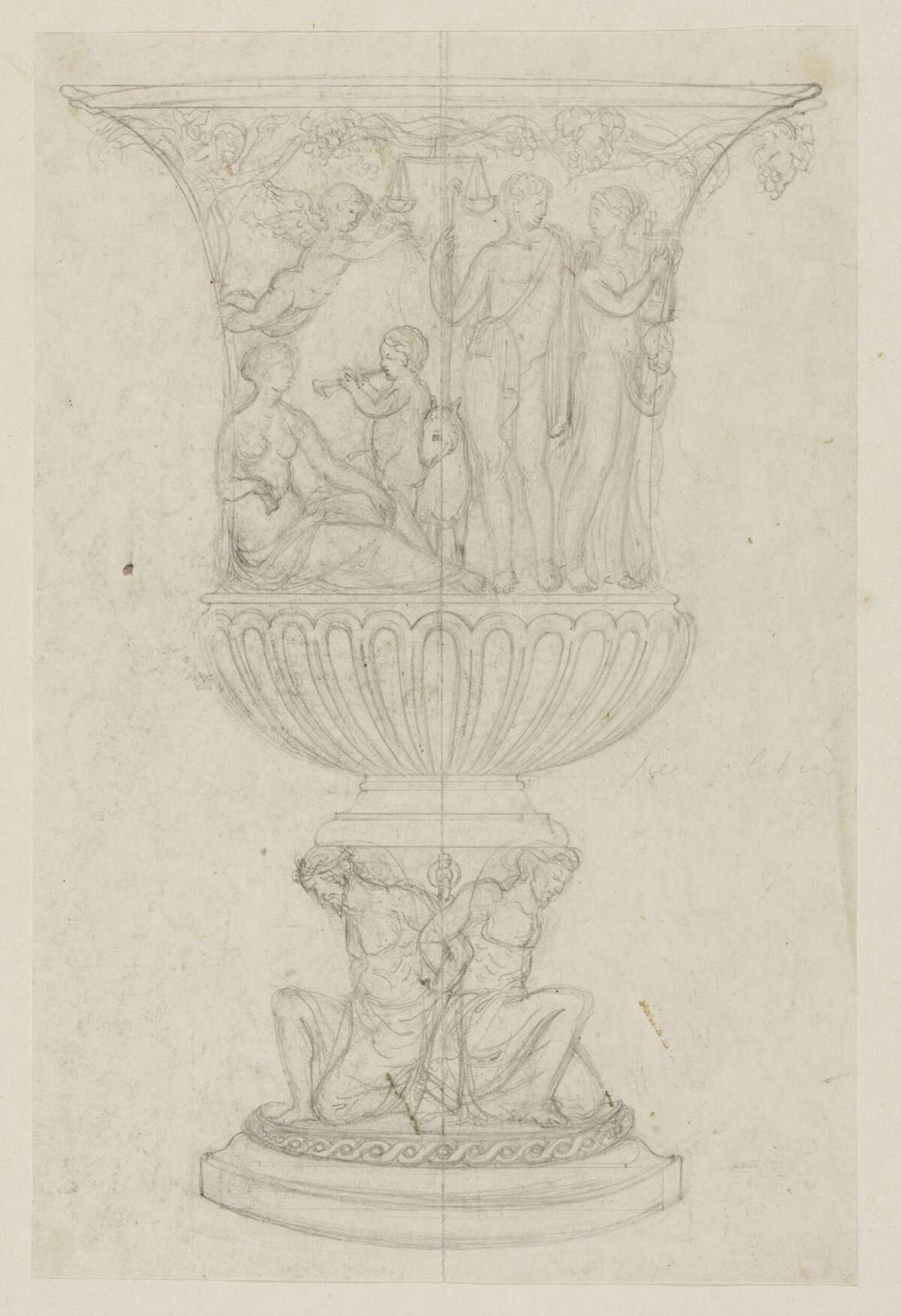 Pencil Sketch of Decorated Urn