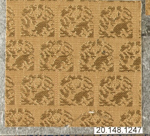 Golden Circular Pattern Woven Textile Sample