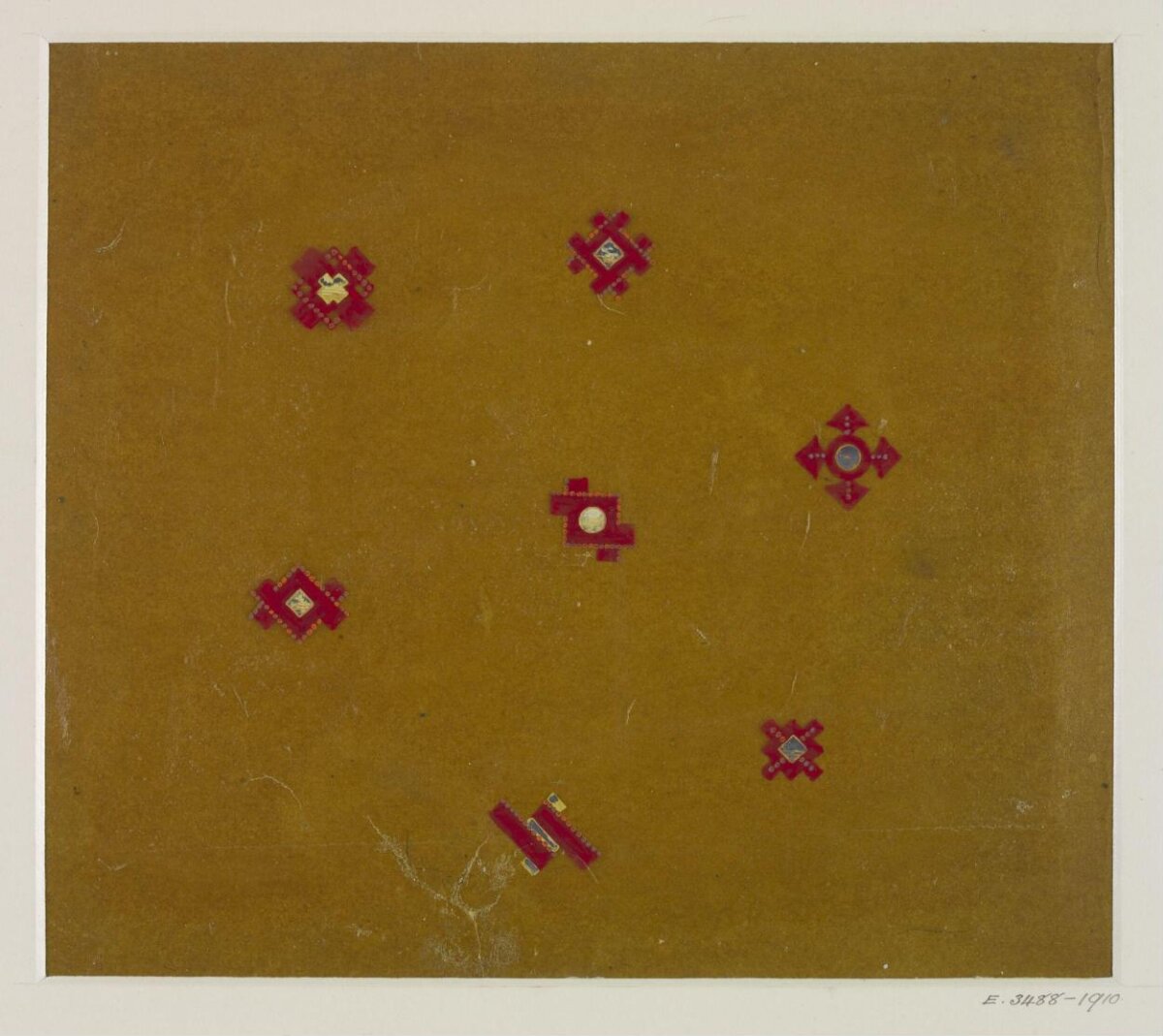 Traditional Red Geometric Textile Pattern