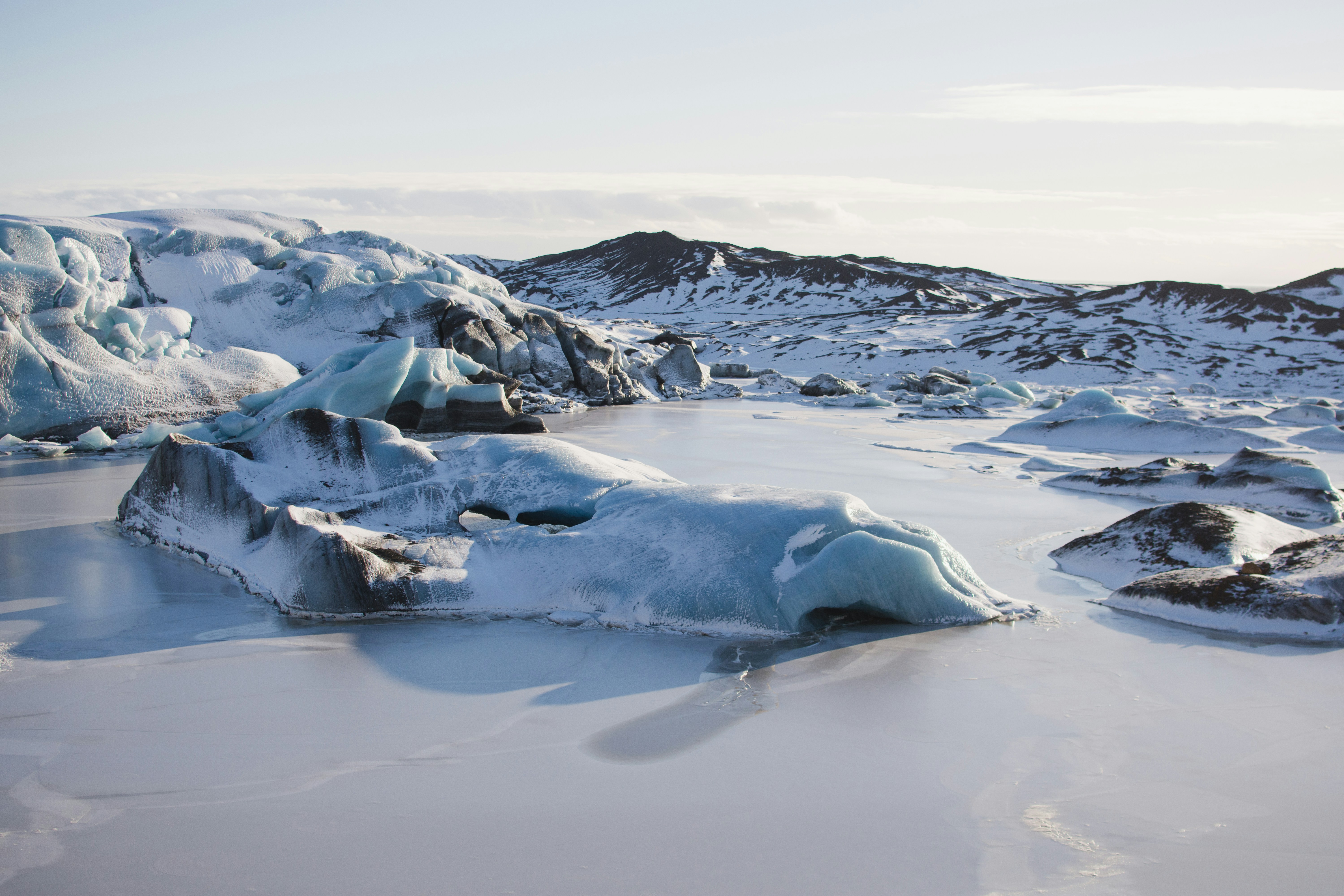 Frozen Glacial Lagoon Landscape — Scenery
