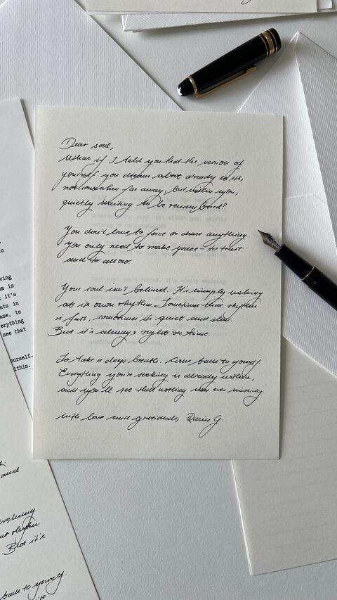 Handwritten Inspirational Letter