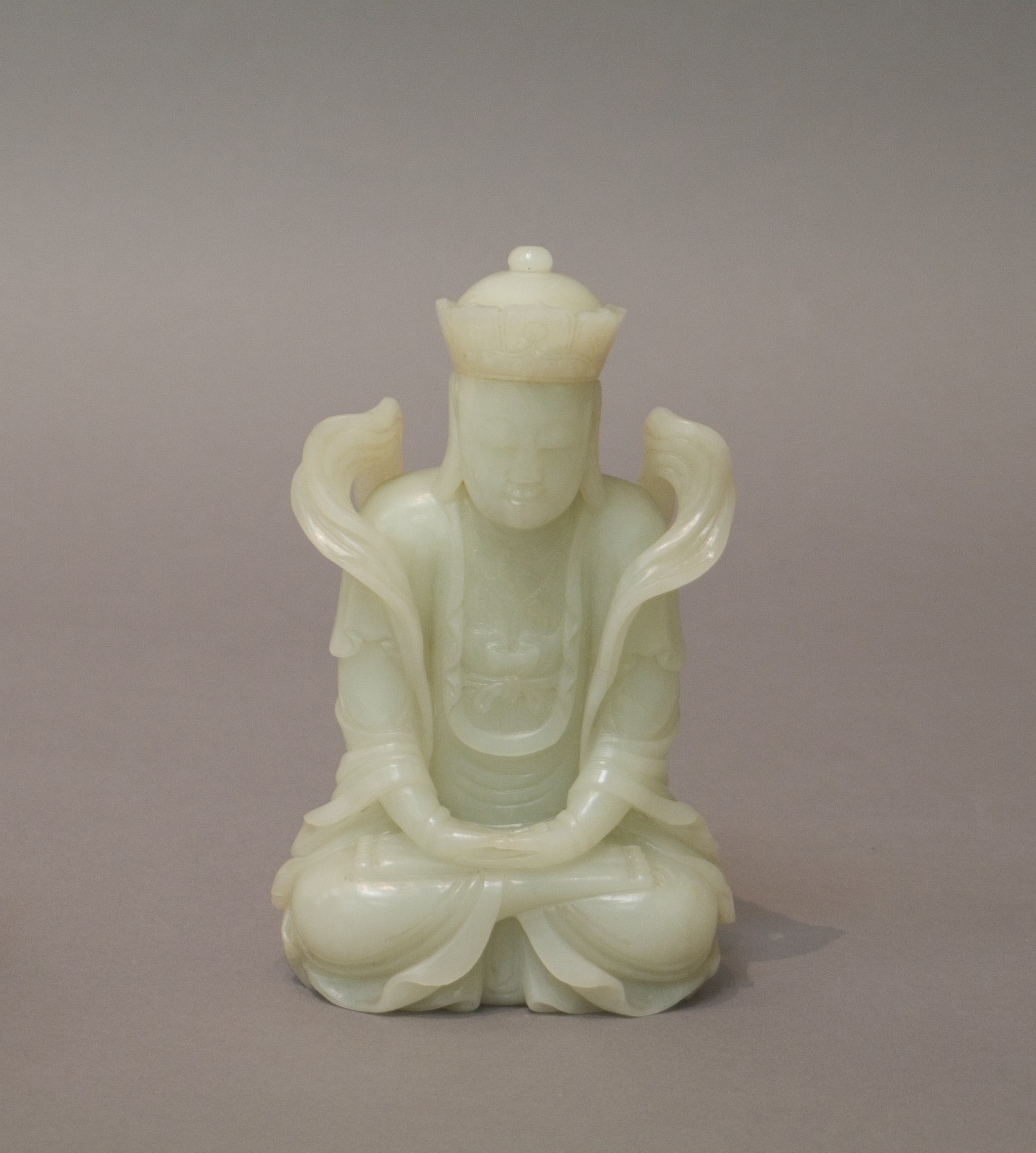 White Jade Seated Bodhisattva Statue