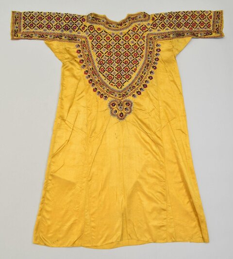 Traditional Embroidered Yellow Long Dress