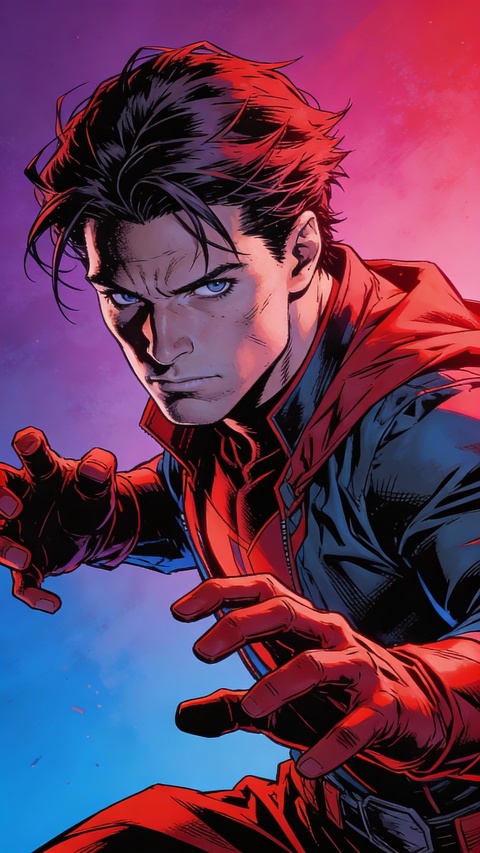Red Hood Comic Character Portrait