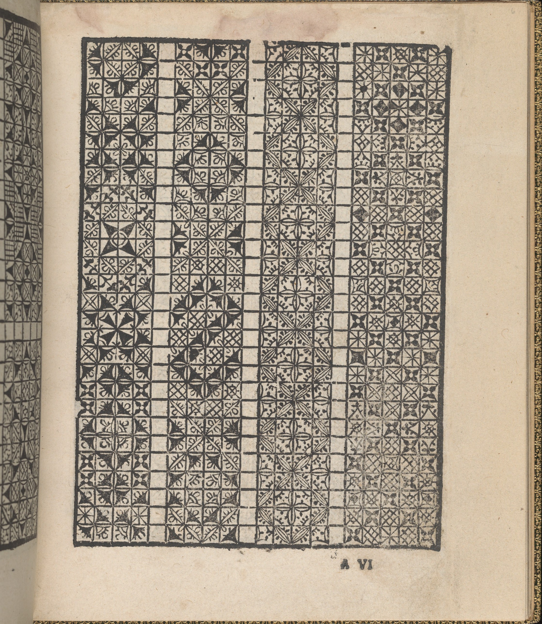Antique Geometric Pattern Book Page