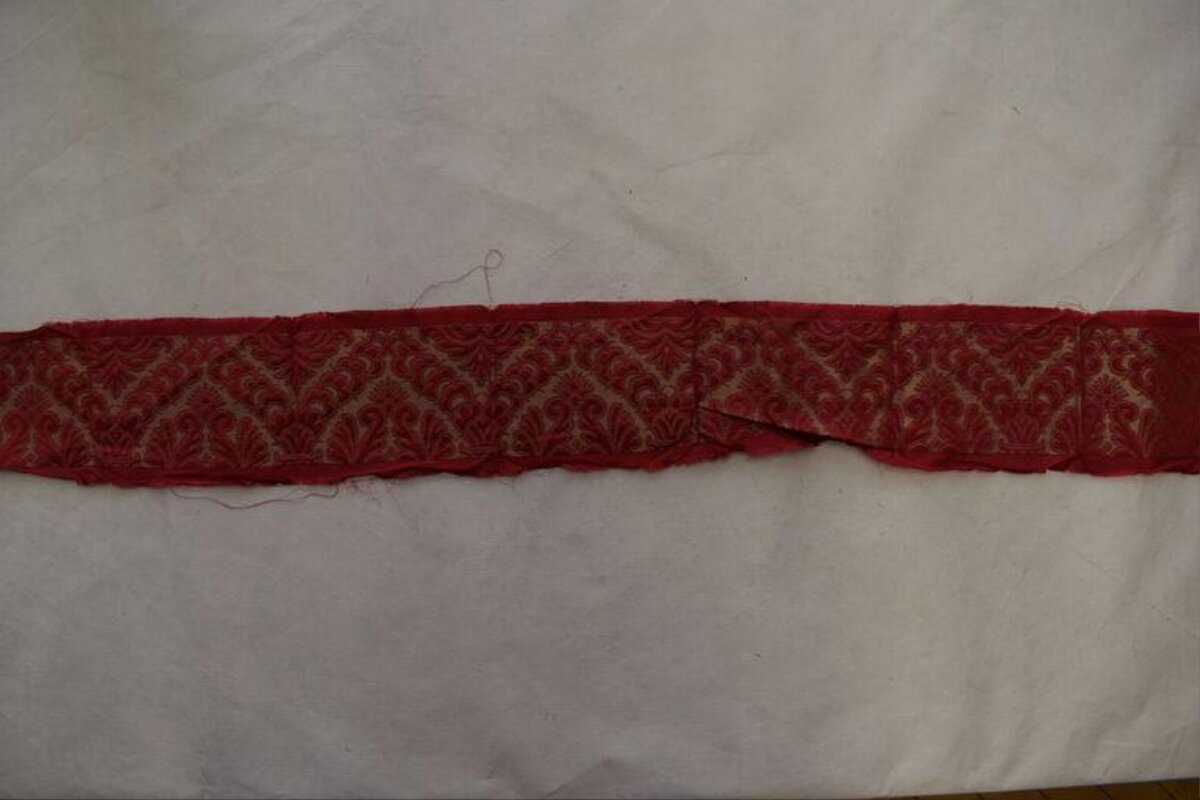 Red Patterned Fabric Strip
