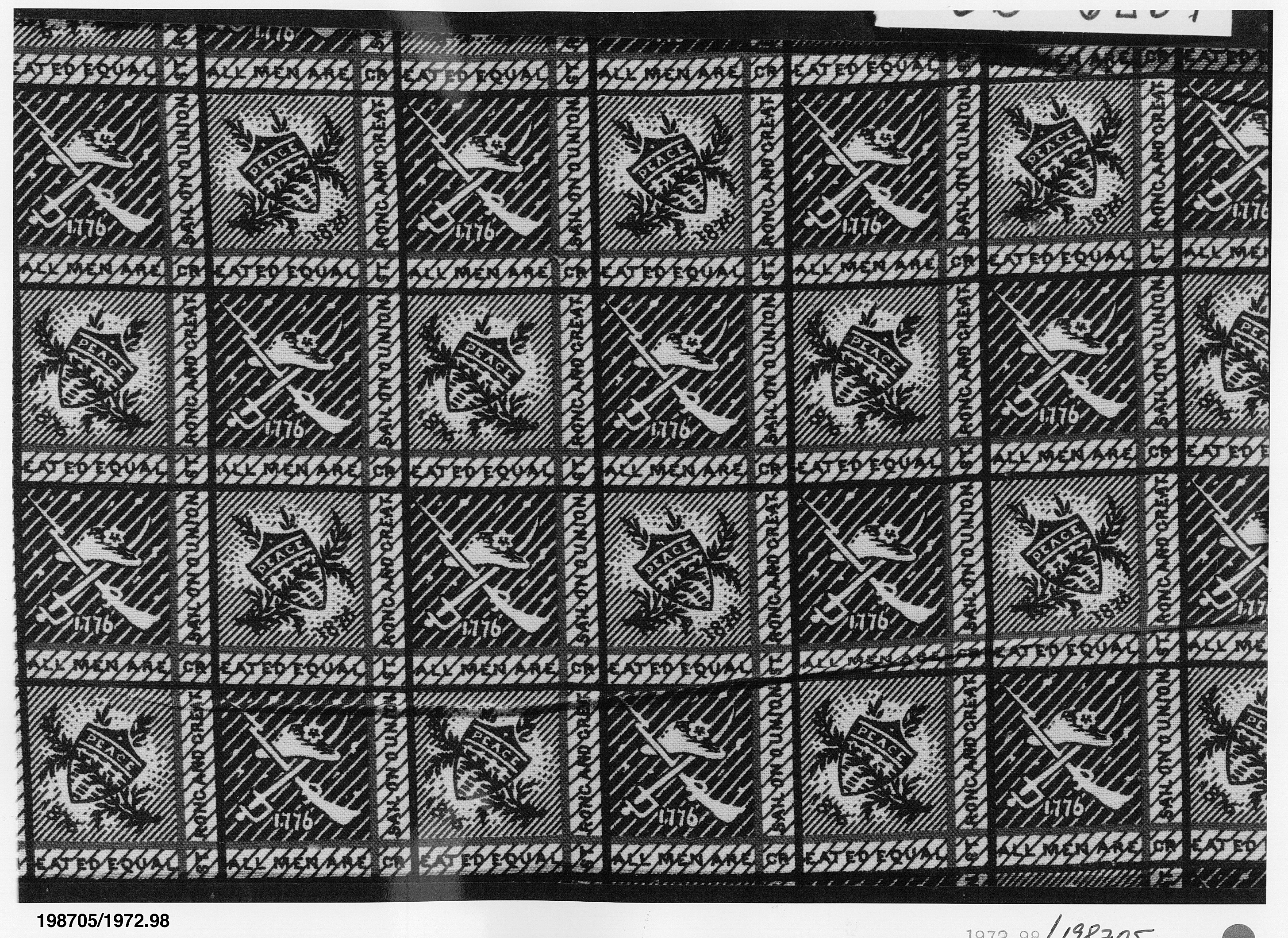 Black and White Patriotic Pattern Textile