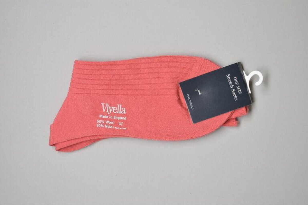 Pink Viyella Stretch Socks