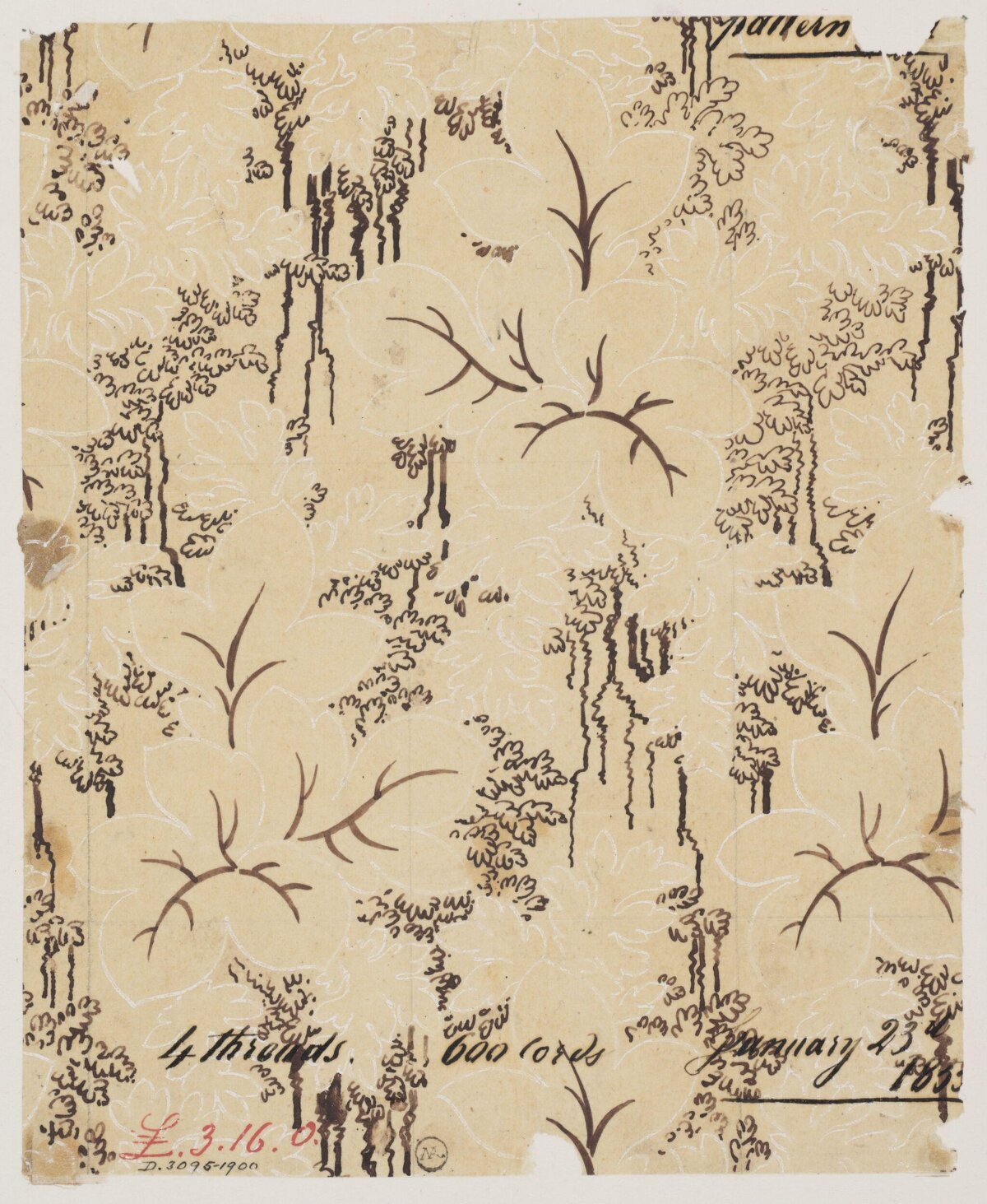1833 Hand Drawn Textile Pattern Design