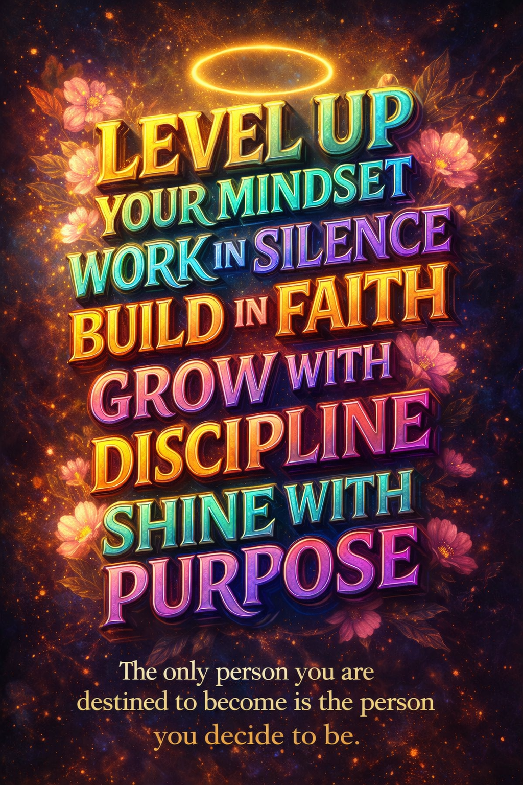 Level Up Mindset Motivational Poster