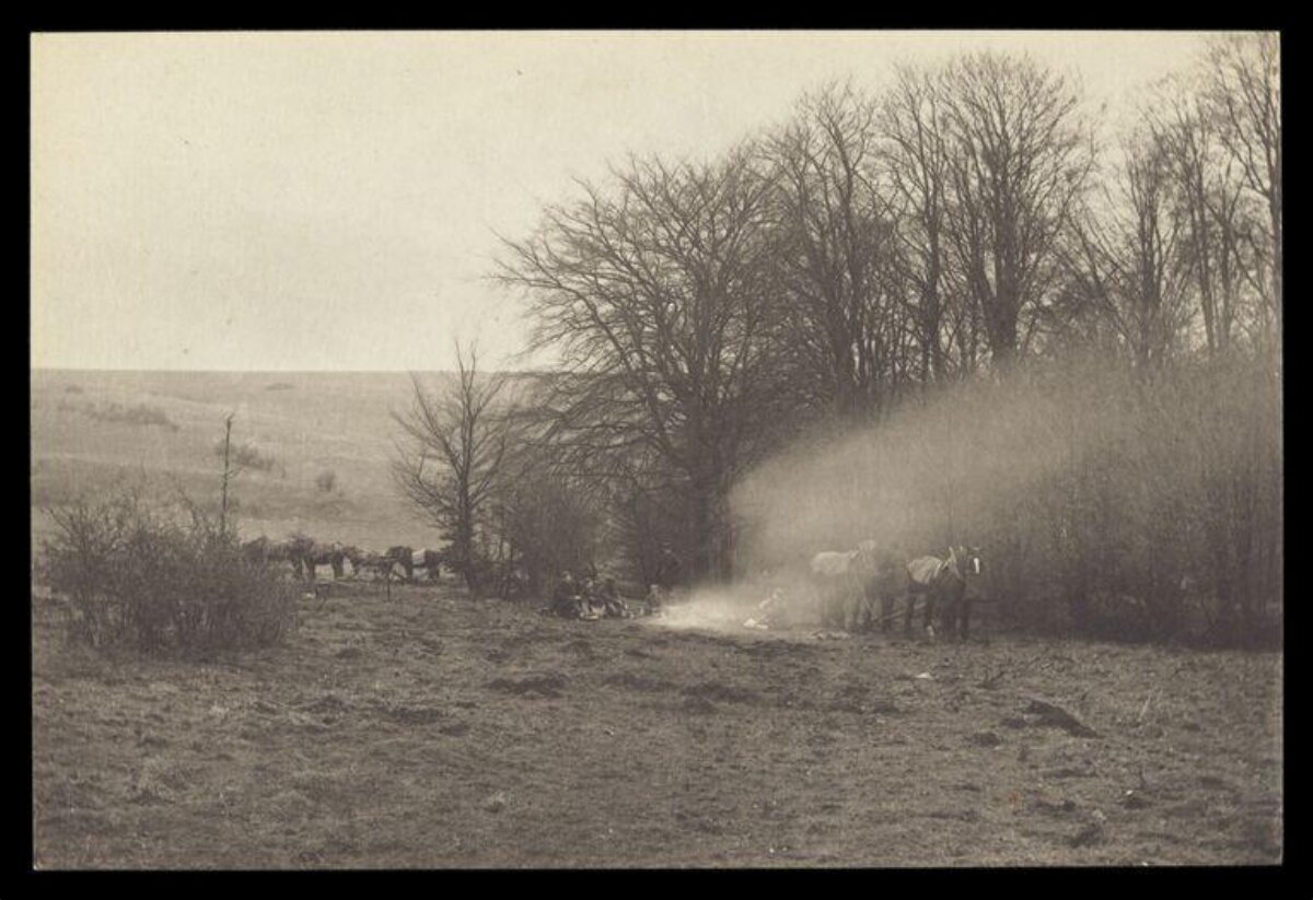 Vintage Rural Camp Stop With Horses