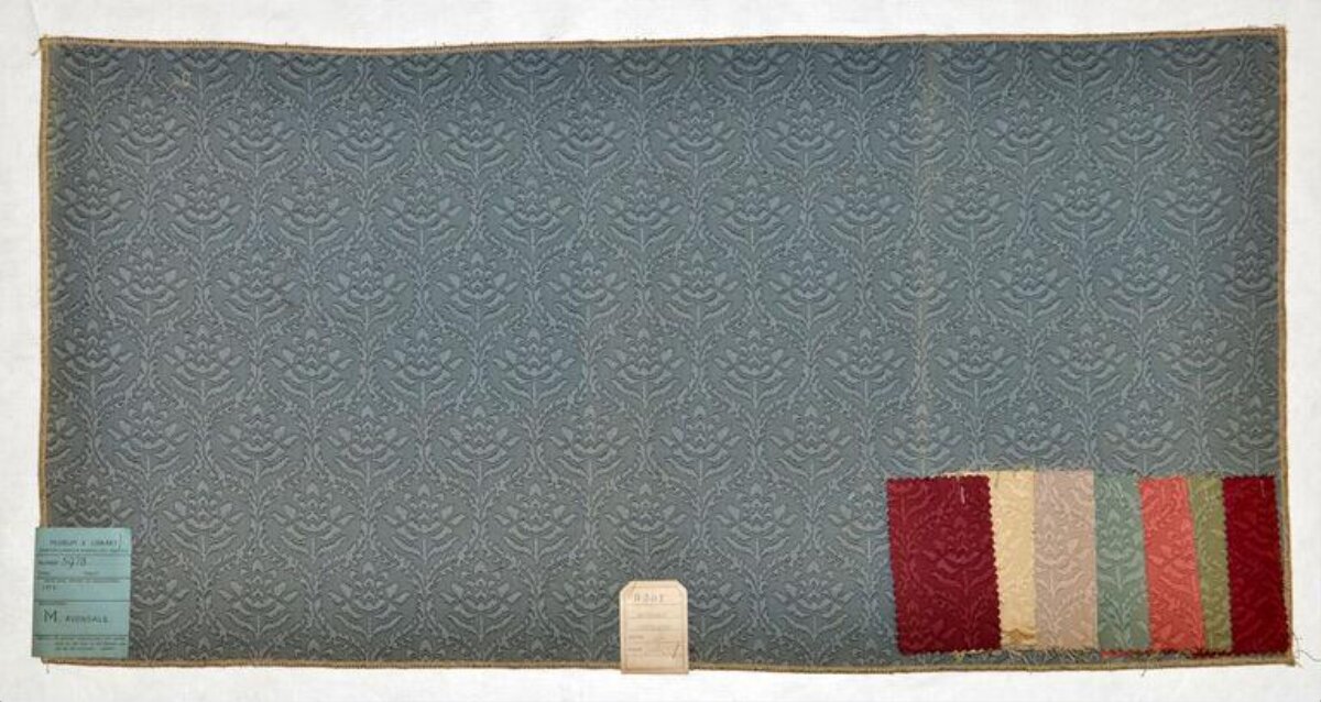 Vintage Damask Fabric Sample Board
