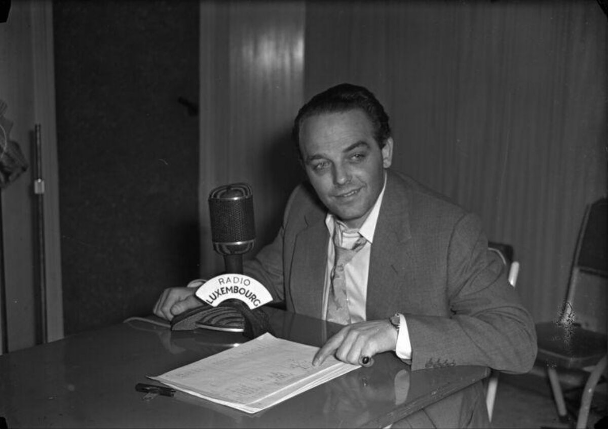 Broadcaster at Radio Luxembourg Studio