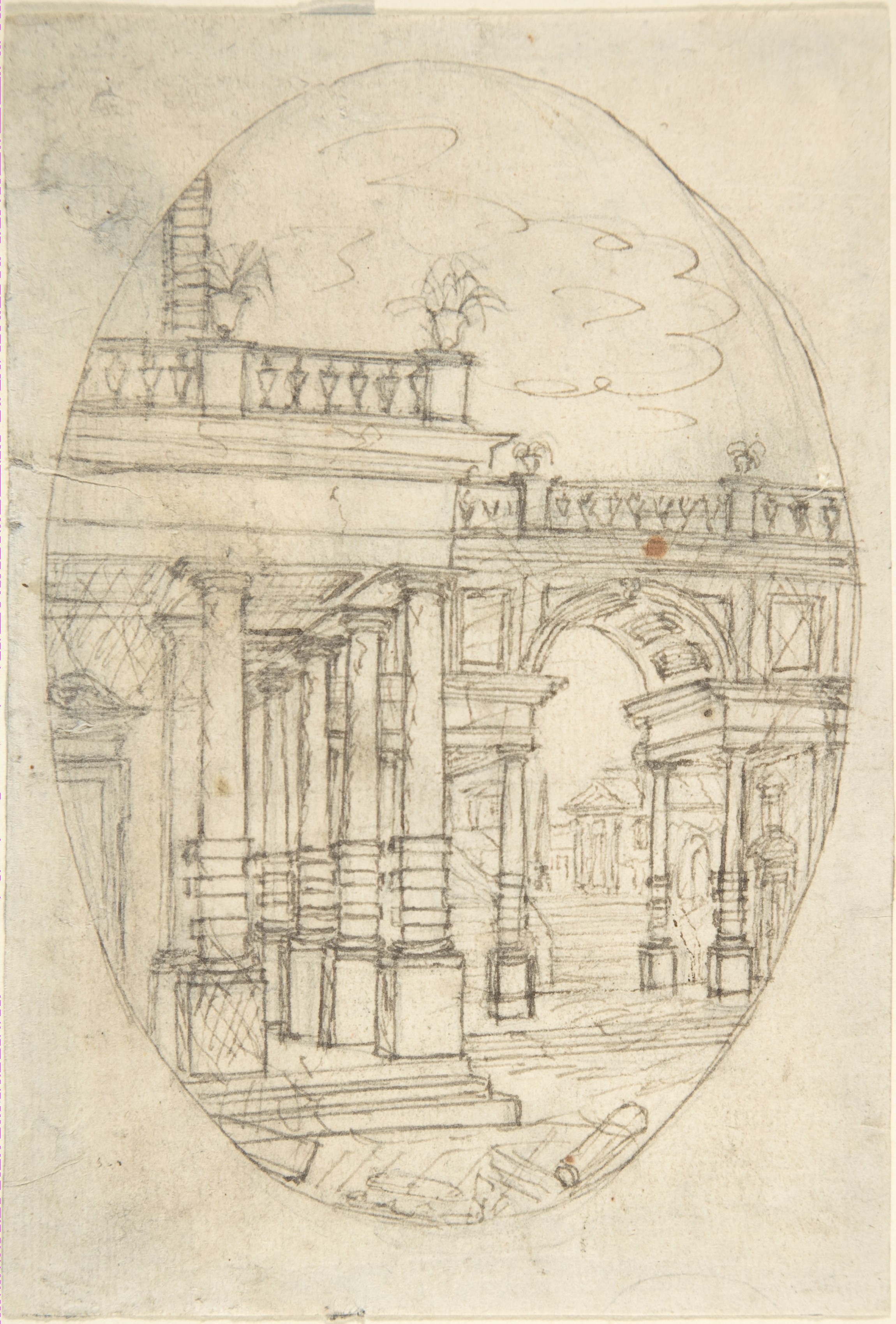 Pencil Sketch of Classical Architecture