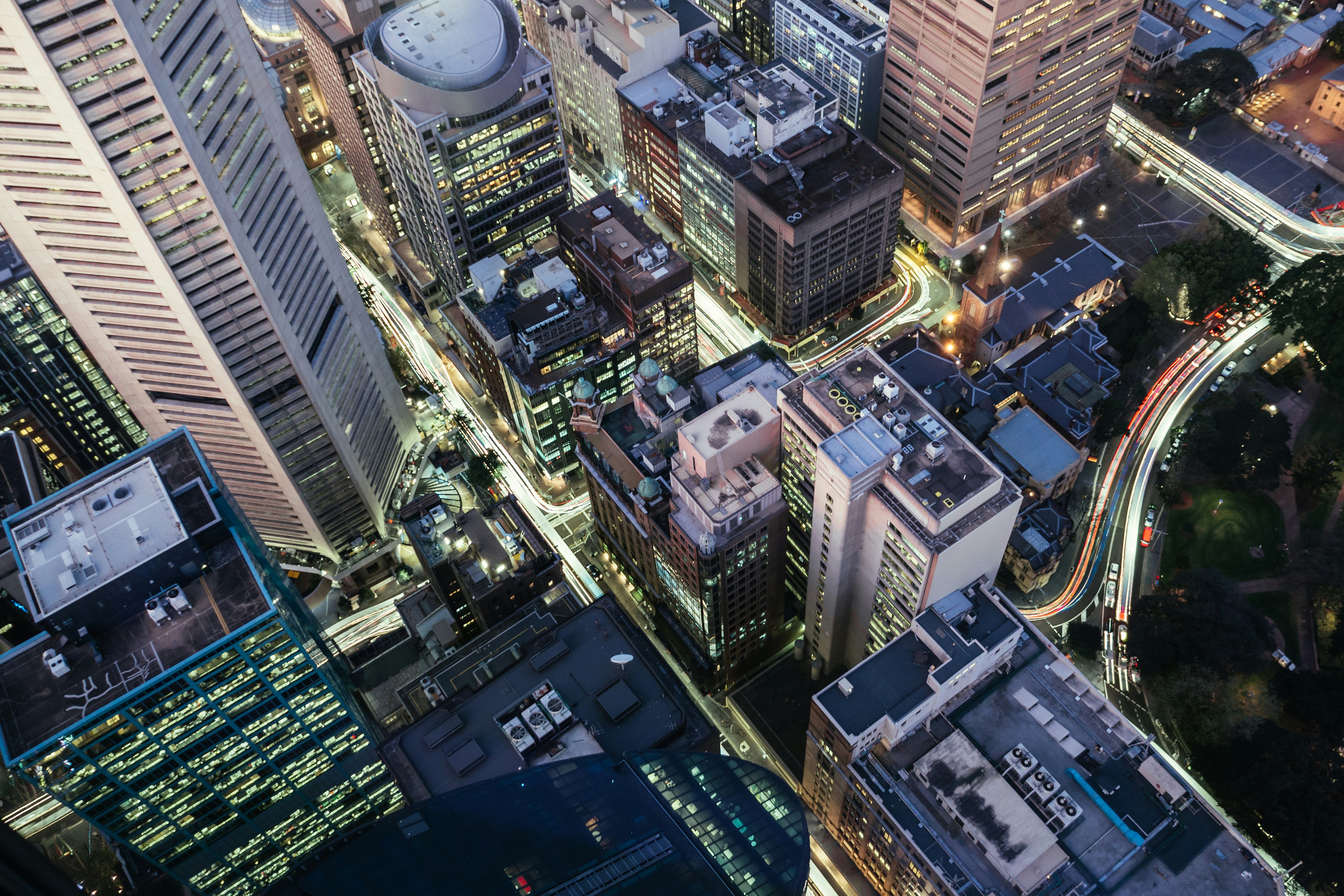 Aerial City Nightscape