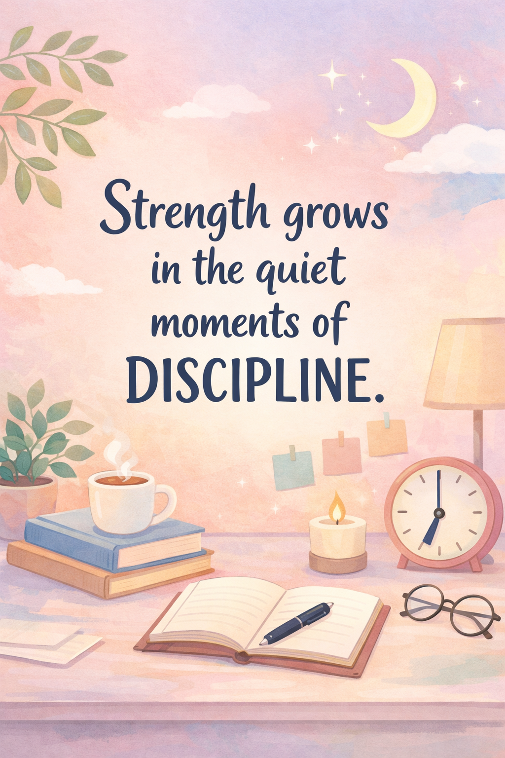 Motivational Quote Cozy Workspace