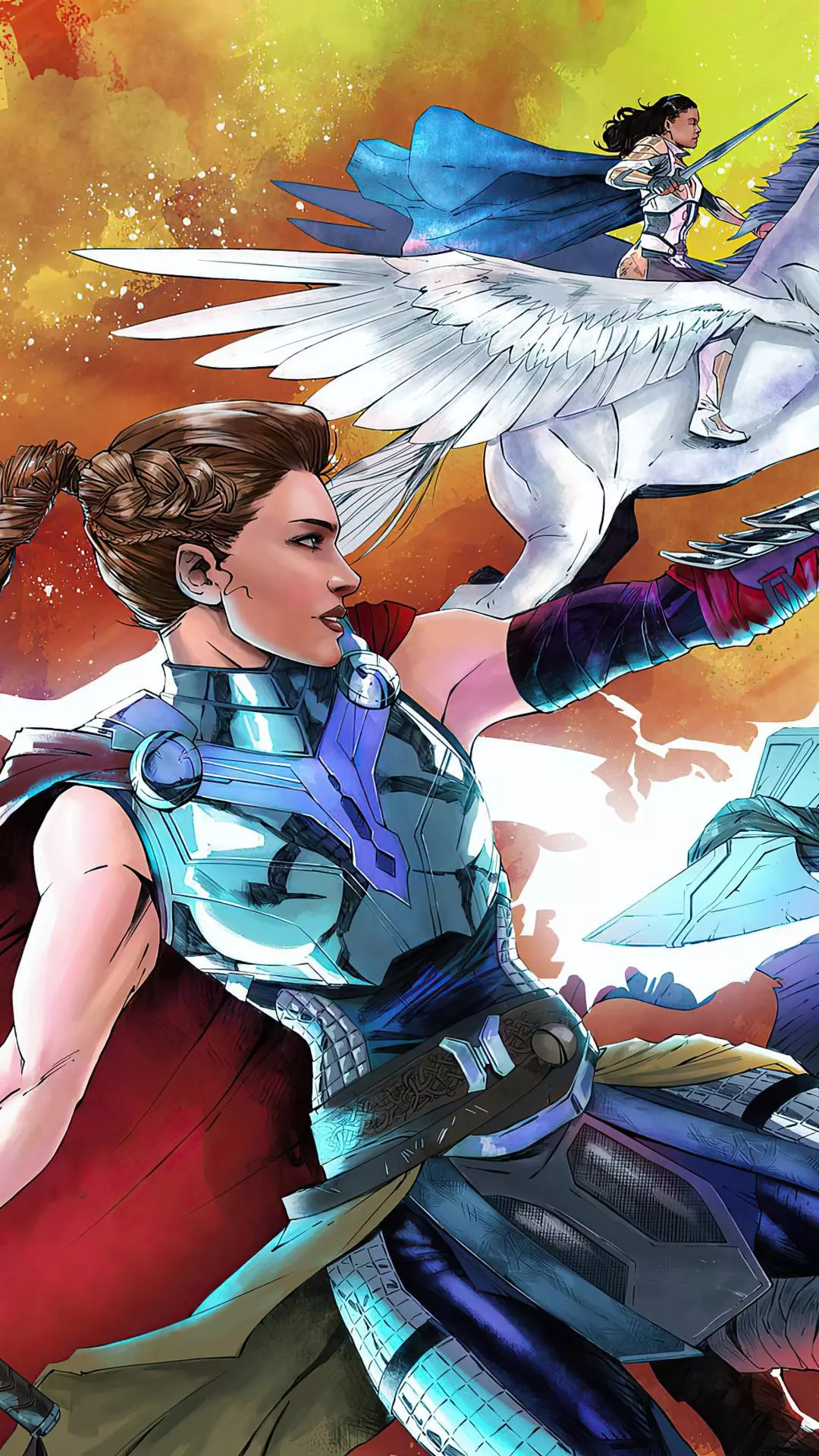 Two Warrior Heroines Comic Illustration