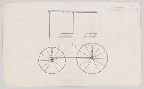 Side View Drawing of a Horse Carriage