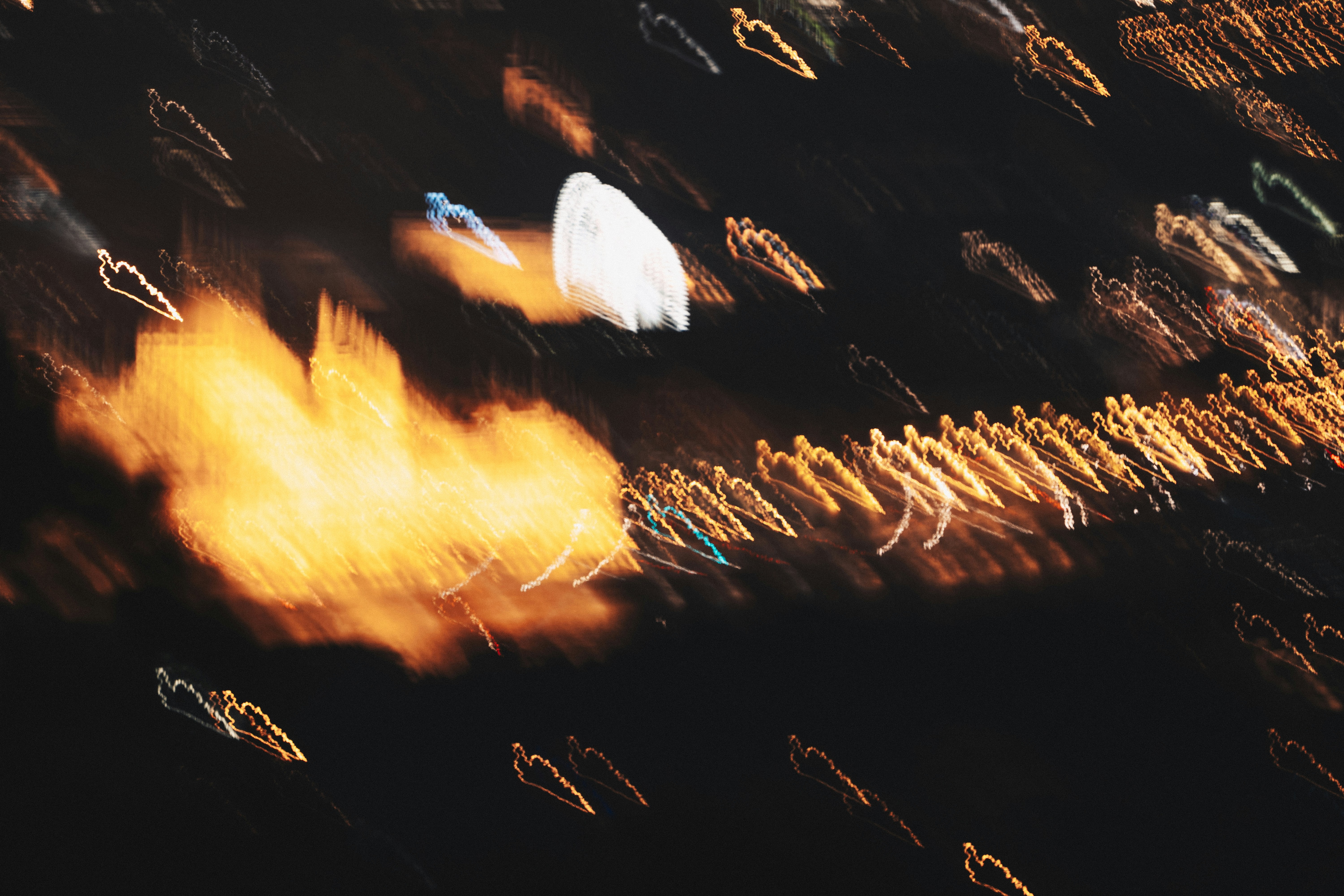Blurred Night Fireworks Display