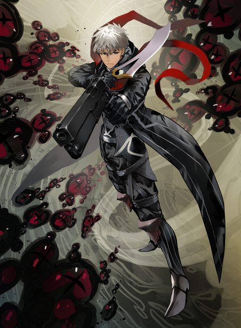 Anime White-Haired Armed Warrior