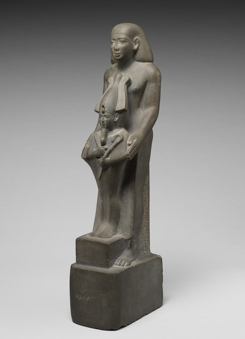 Ancient Egyptian Two-Figure Stone Statue