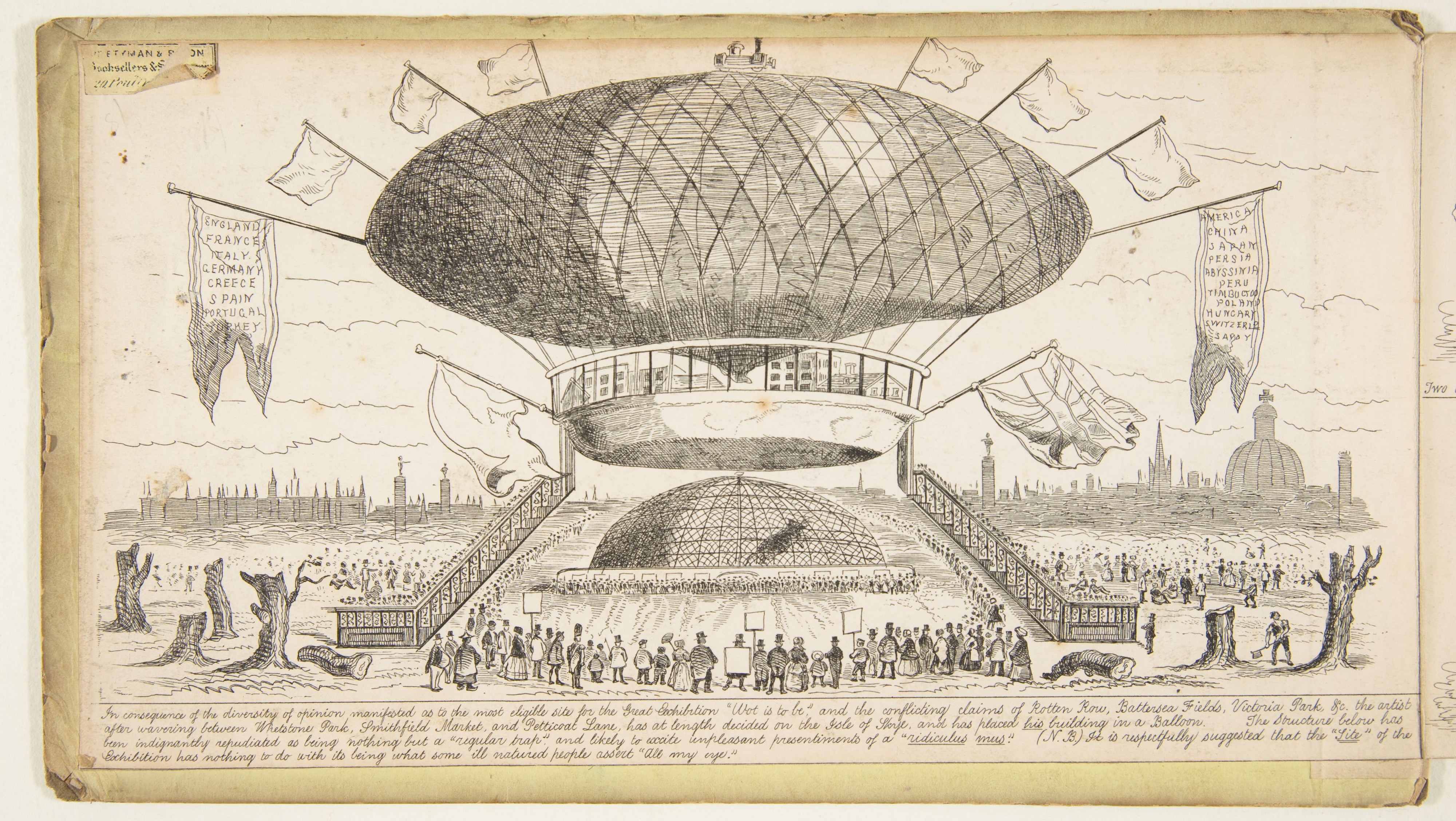 19th Century Airship Cartoon Sketch