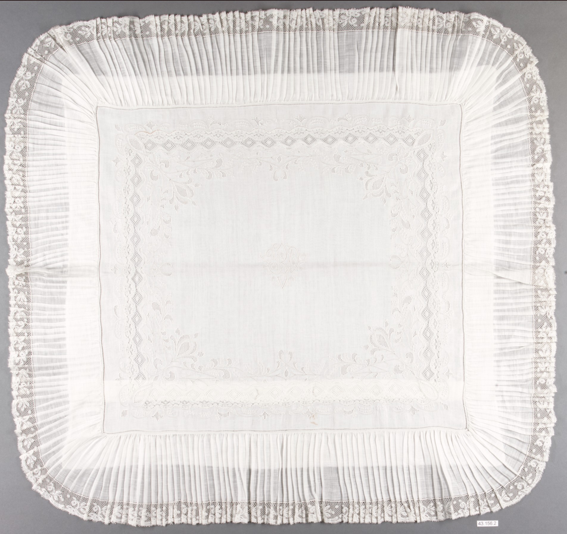 Antique Embroidered Lace Handkerchief