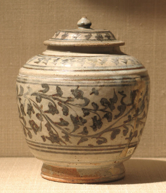 Ancient Painted Porcelain Covered Jar