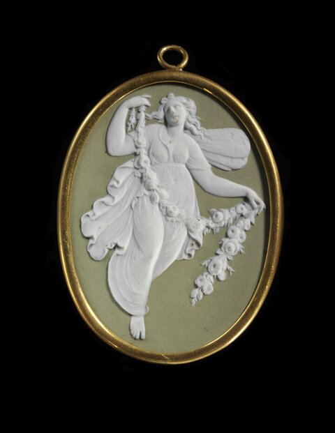 Oval Ceramic Cameo Pendant