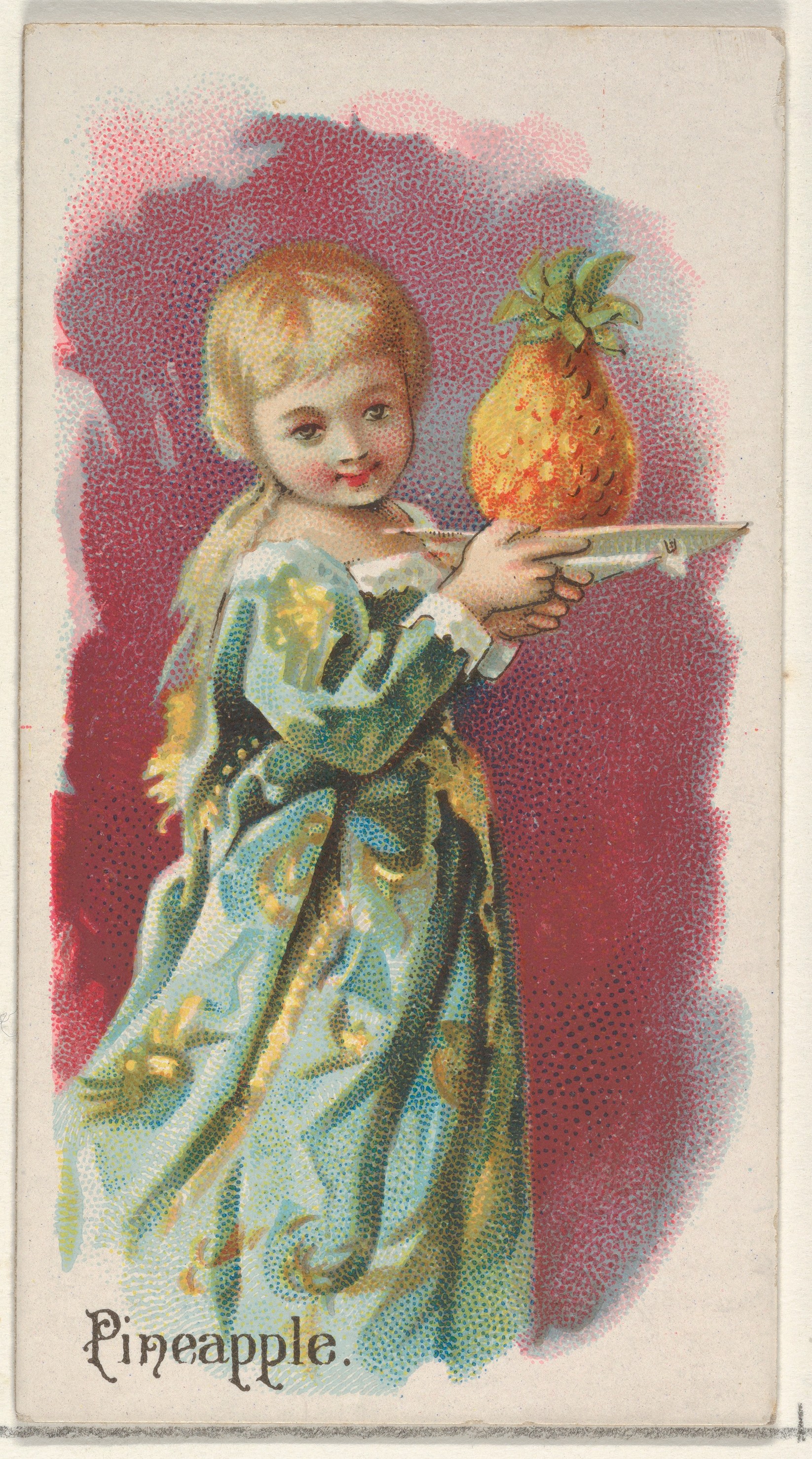 Little Girl Holding a Pineapple