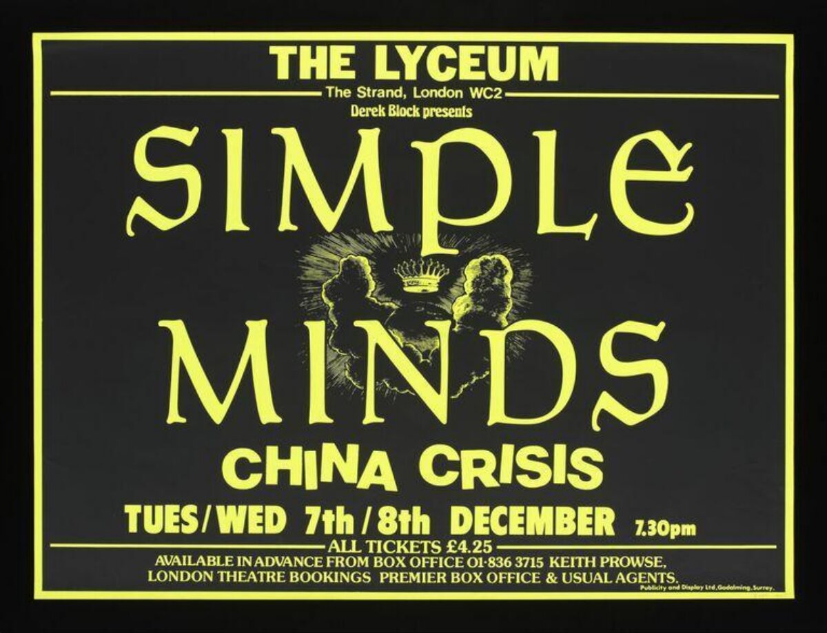 Simple Minds London Concert Poster