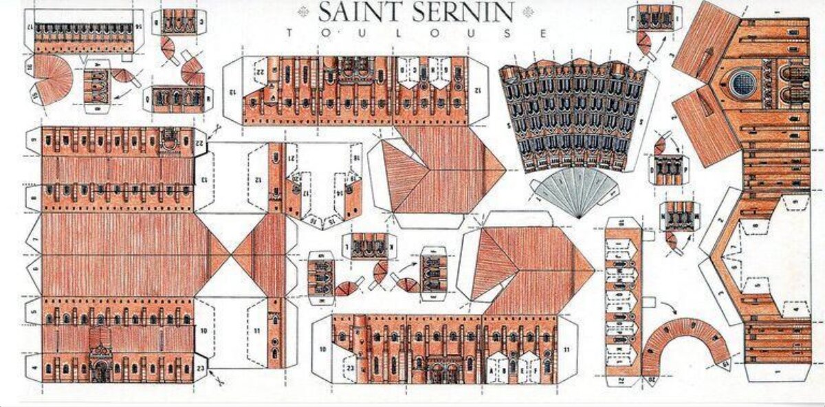 Saint Sernin Paper Model Template