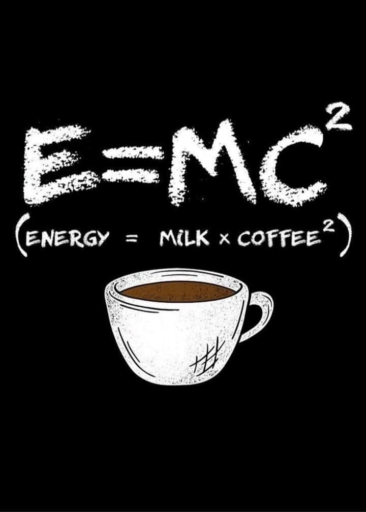Humorous E=MC² Coffee Parody