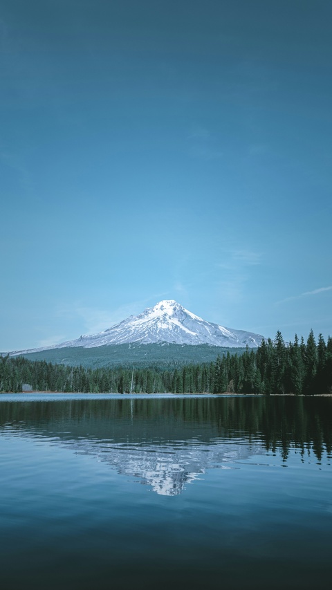 Snow-capped Mount Hood Reflected in Lake