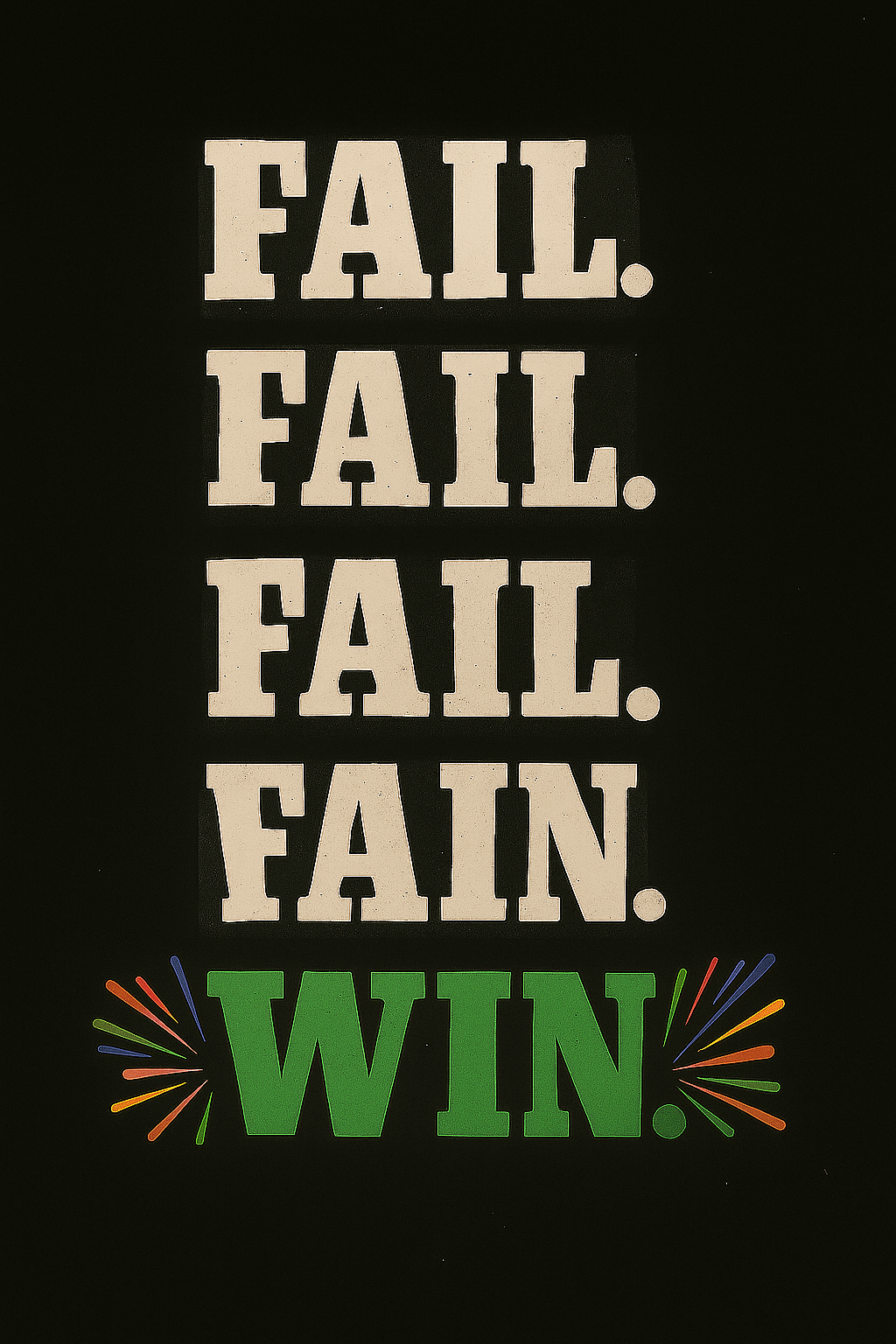 Fail Then Win Motivational Quote Art