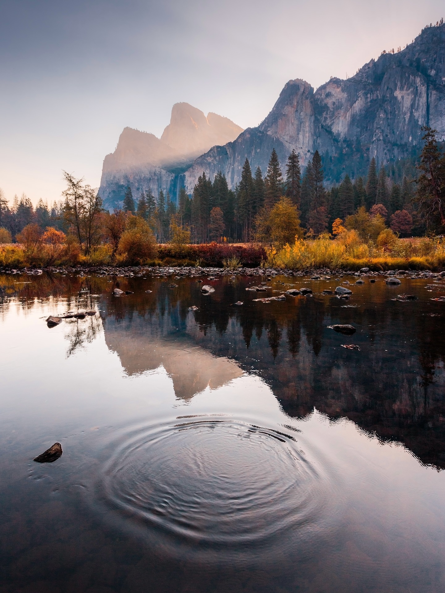 Yosemite Valley River Autumn Reflection