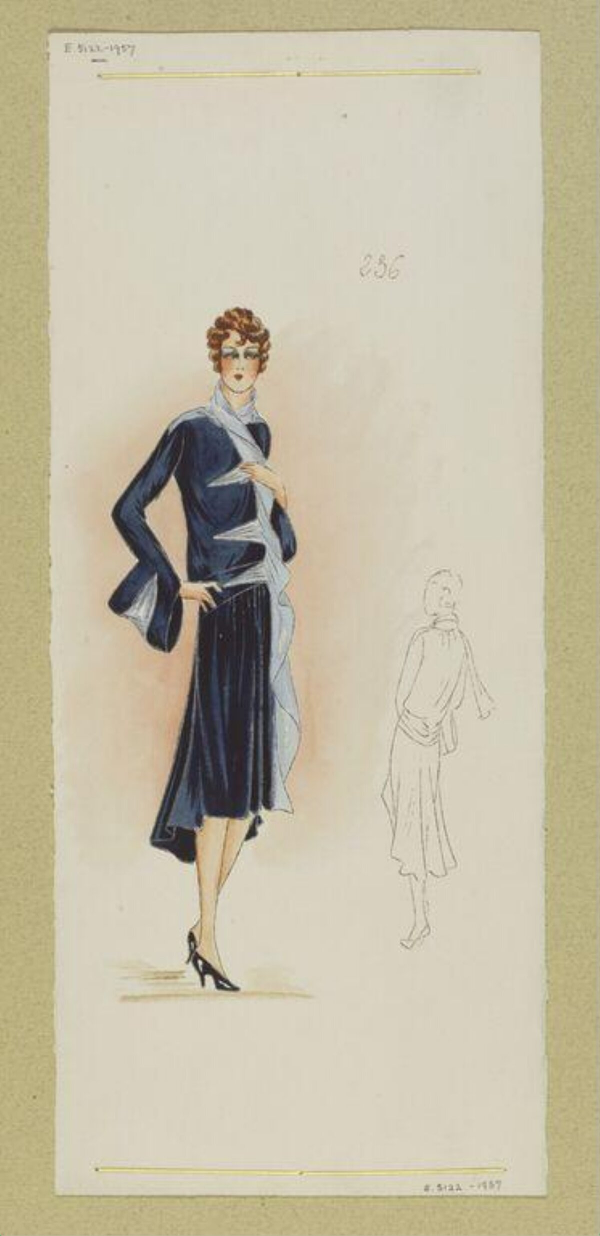 Vintage Women's Fashion Design Sketch