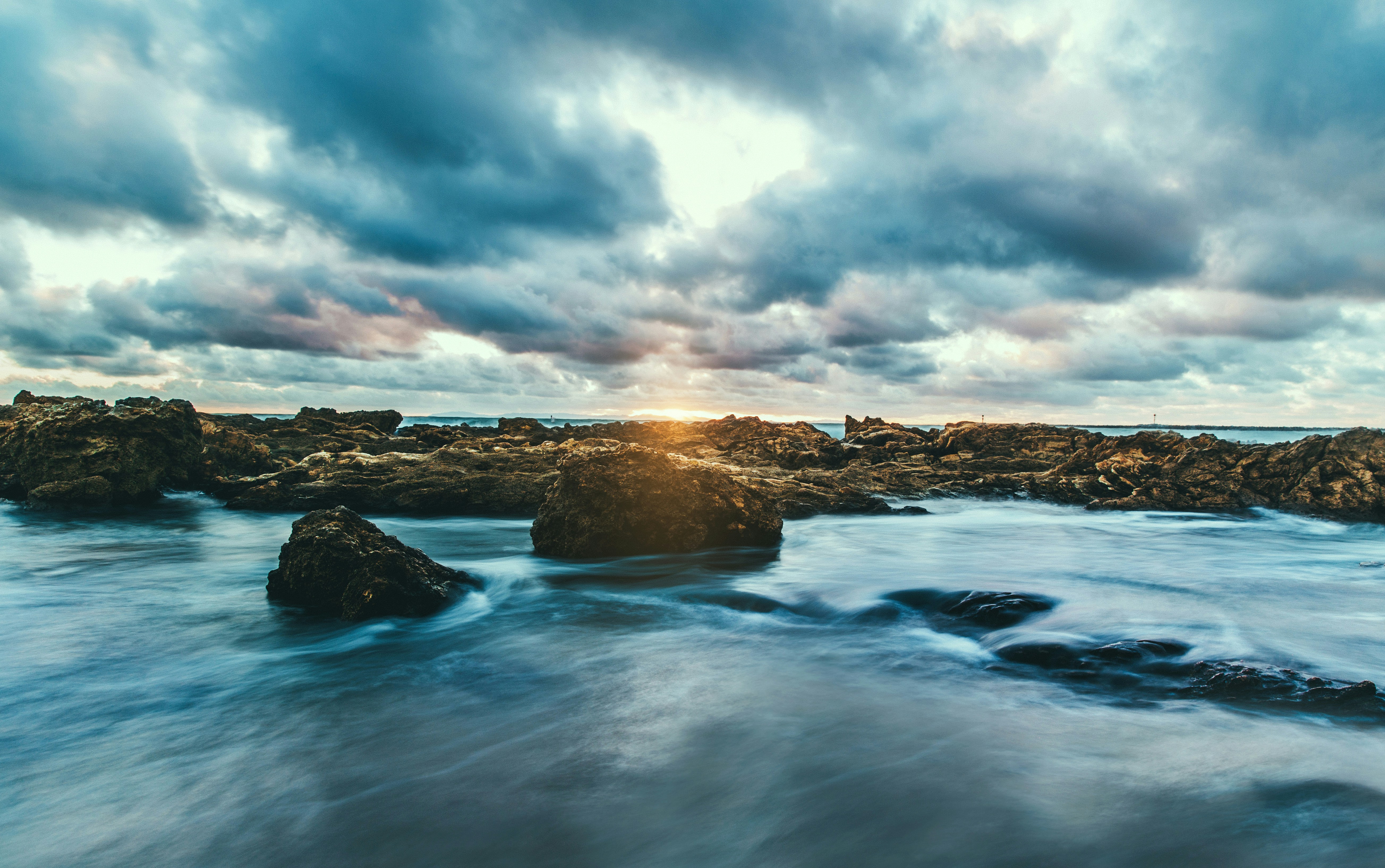 Rocky Coast Sunrise Seascape