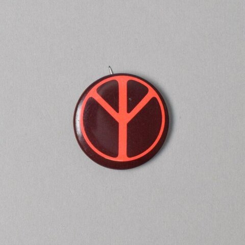 Round Peace Symbol Pin Badge